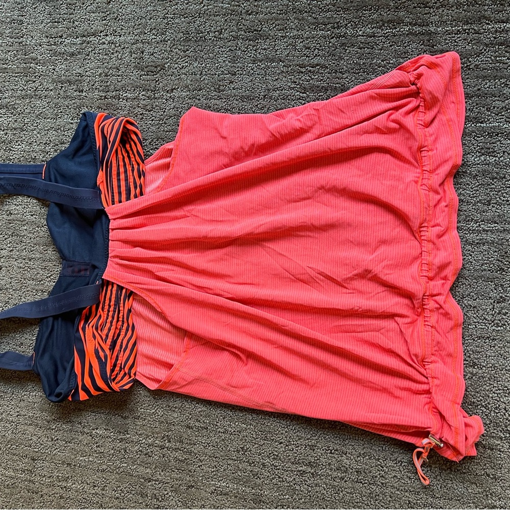 lululemon athletica Coral and Navy Tank Top